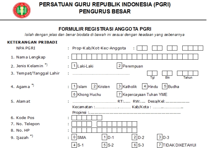 Pendaftaran PGRI Indragiri Hulu - Persatuan Guru Republik Indonesia Cabang Indragiri Hulu